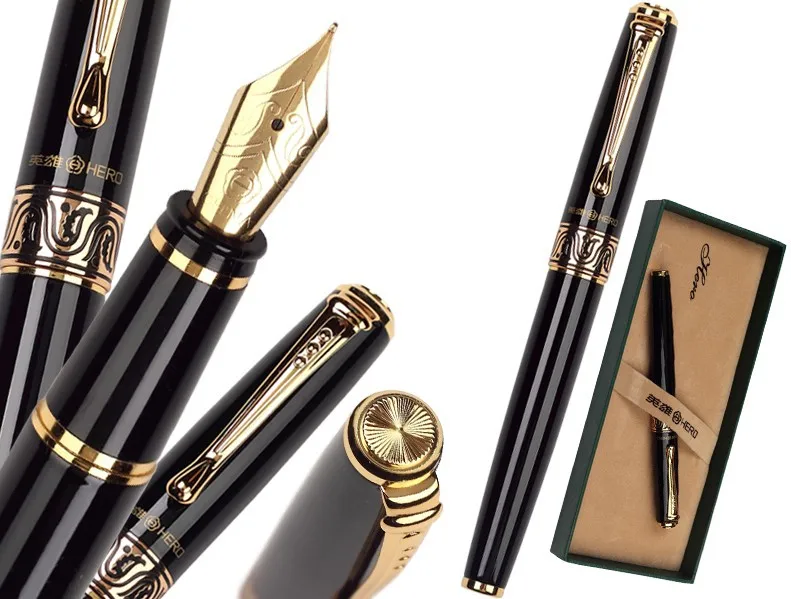 

Black Fountain Pen with original box HERO 716-3 office and school stationery FREE SHIPPING