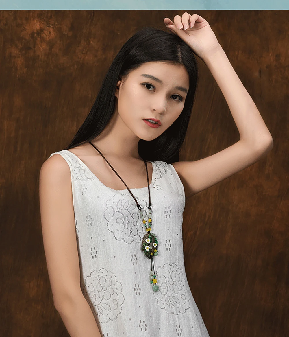 BOEYCJR этническое красочное ожерелье из натурального камня, ручная работа, модное ювелирное изделие, цепочка, винтажное ожерелье с подвеской для женщин