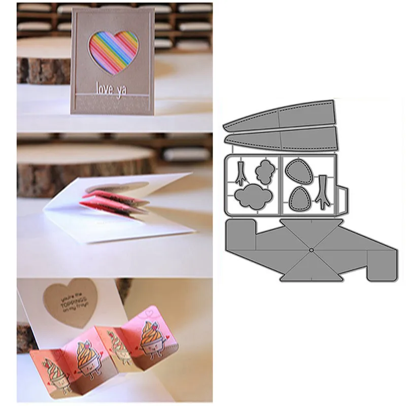 

3D Foldable Metal Cutting Dies for Scrapbooking DIY Card Album Embossing Card Making Paper Die Cut Decor New 2019