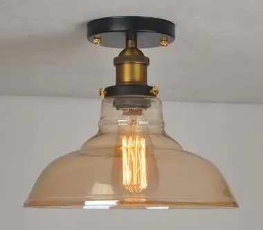 Стеклянный Лофт Промышленный Эдисон потолочный светильник, светодиодный светильник для гостиной, плафон, Ретро винтажный потолочный светильник