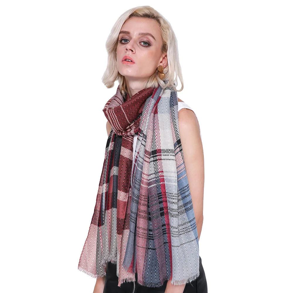 

RUNMEIFA 2019 New Fashion Gorgeous Striped Shawl For Women Cotton Linen Scarf Foulards Femme Grace Pashmina Free Drop Shipping