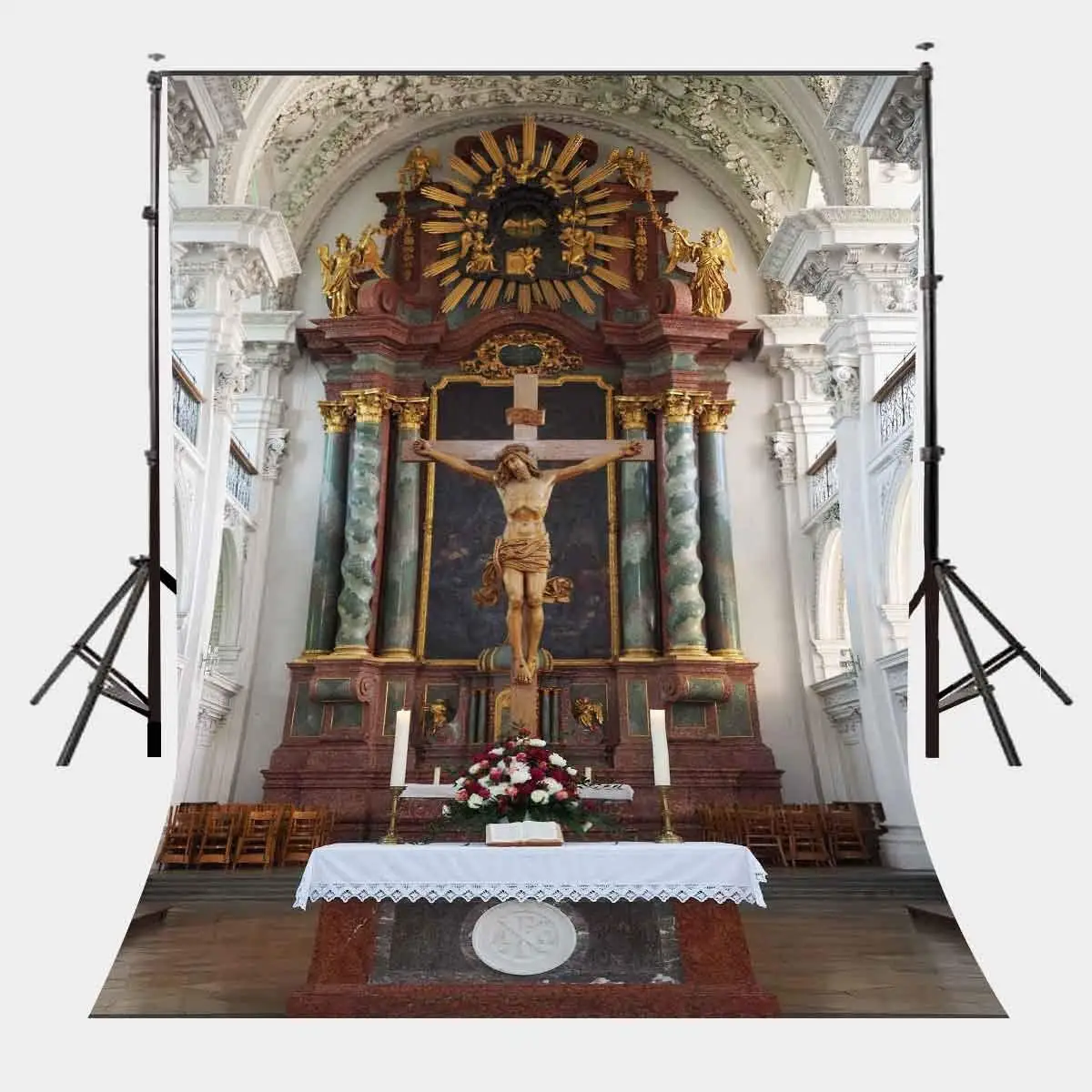 5x7ft Photography Backdrop Christian Church Interior Scene Background Studio Props | Электроника