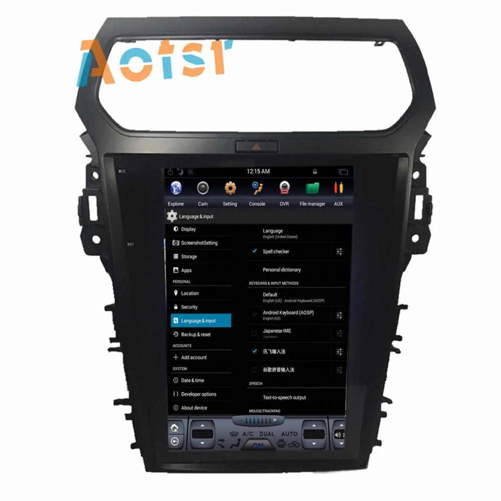 Perfect BIG Screen Tesla style Android 6.0 car GPS radio stereo For Ford Explorer 2011-2016 automotive gps navigation headunit BT no dvd 3