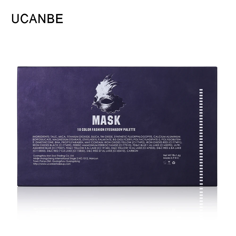 UCANBE beauty Mask 18 цветов Тени для век макияж Палитра основной мерцающий матовый пигмент телесного цвета Тени для век Косметика прессованный блеск