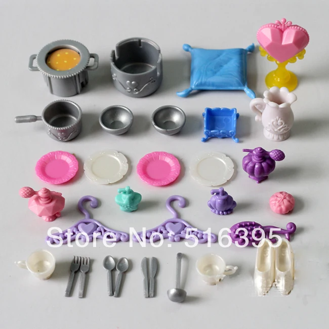 Free shipping 28items/slot mini accessories for doll house doll