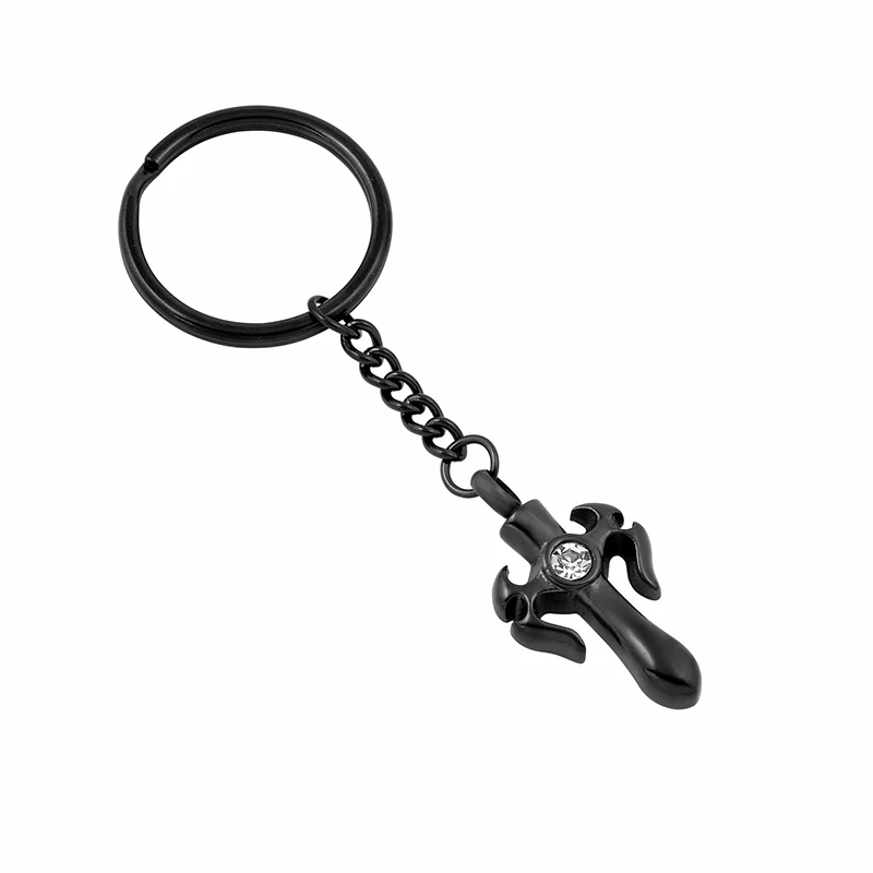 

Stainless Steel Key Chain With Crystal Souvenir Cross Mini Cremation Jewelry Urn For Ashes Key Ring Keepsake Gift For Women Men