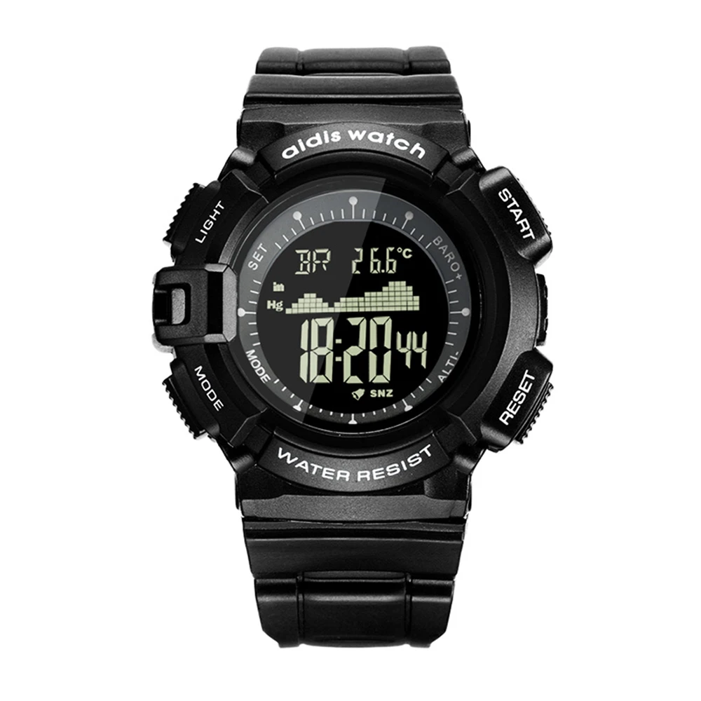 Роскошные мужские спортивные многофункциональные цифровые часы 50 м водонепроницаемые измерения давления Мужские t измерения температуры Мужские t часы