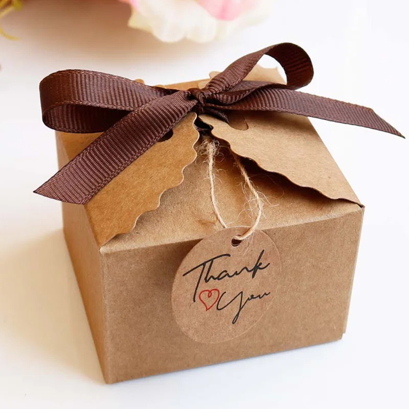 12 наборов крафт-бумажная коробка лама бумажная Подарочная коробка Свадебная коробка для конфет с бумажными бирками и лентой DIY вечерние бумажные коробки для упаковки