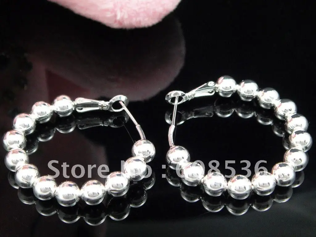 Модные ювелирные изделия, 925 серебряные серьги, 8 м бусина уха Кольца модные серебряные шарики E188 для любимой лучшие подарки