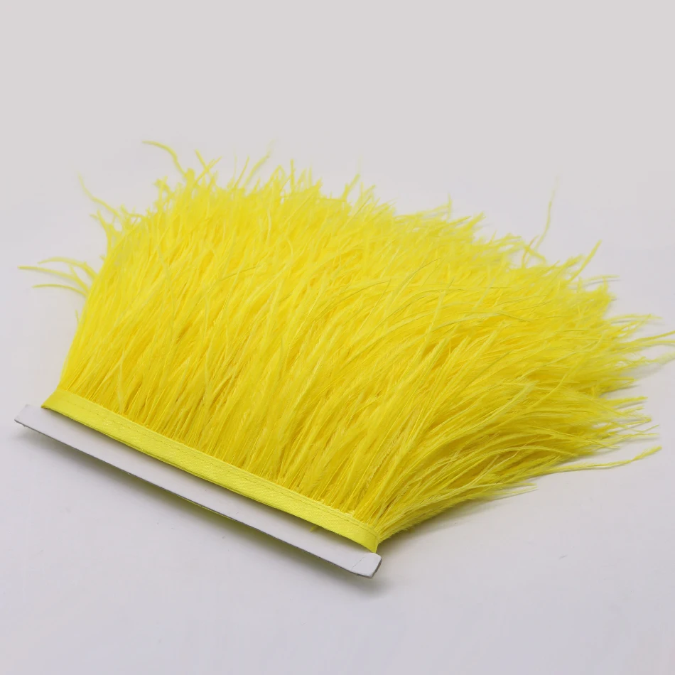 9 yellow ostrich feather fringe 2