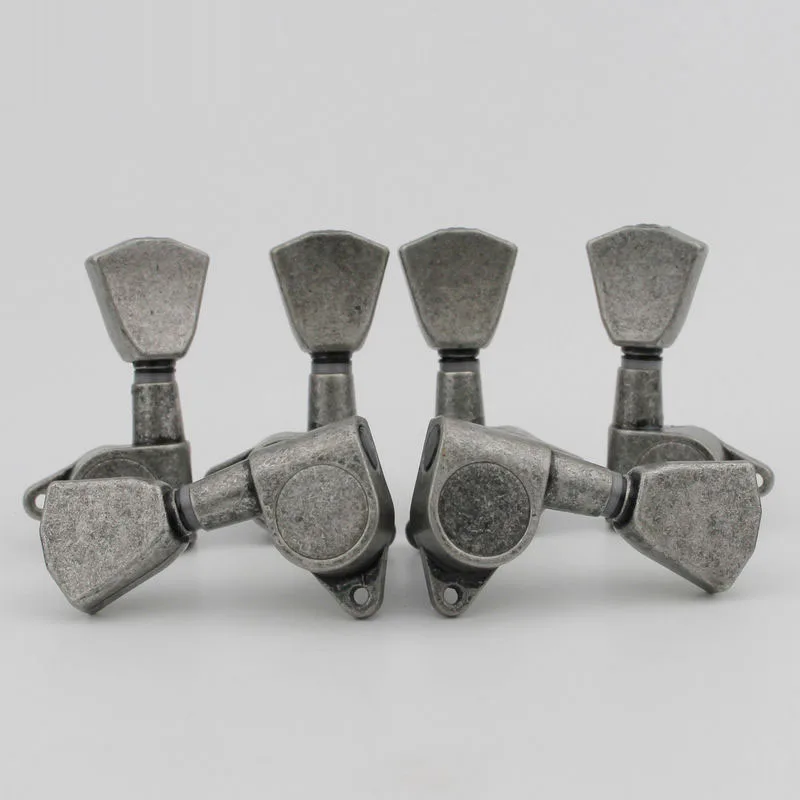 

1 Set Guitar Machine Heads Tuners Trapezium Button Antique Black