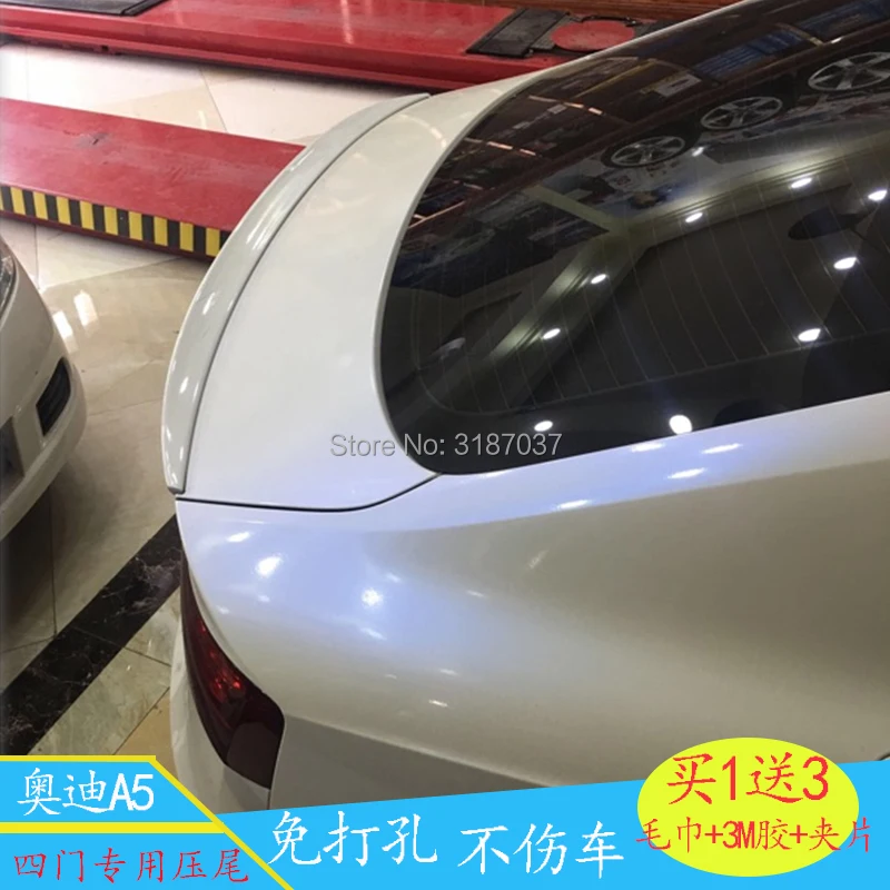 

For Audi A5 2009-2016 ABS Plastic Unpainted Color Rear Roof Spoiler Wing Trunk Lip Boot Cover Car Styling