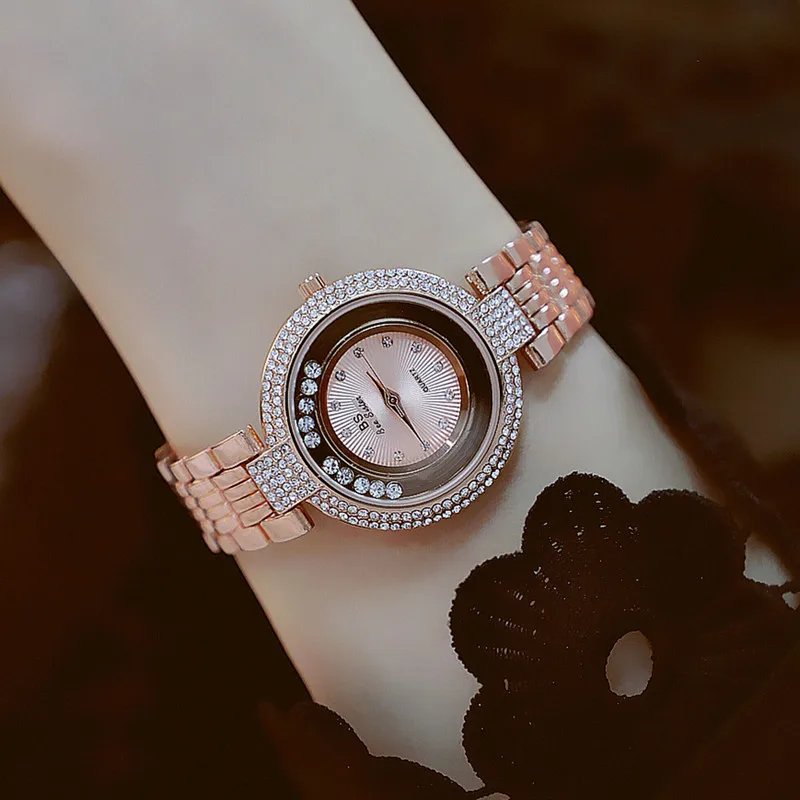 

2019 Women Crystal Watches Fashion Ladies Diamond Quartz Watch Women Stainless Steel Rose Gold Wristwatch Relogio Feminino Clock