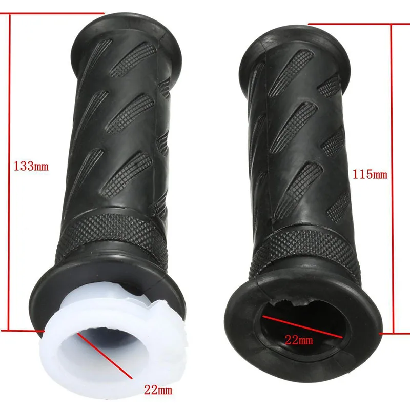2pcs/set 7/8" 22mm Handlebar Hand Grips For Honda CBR 250R 929 954 RR Black