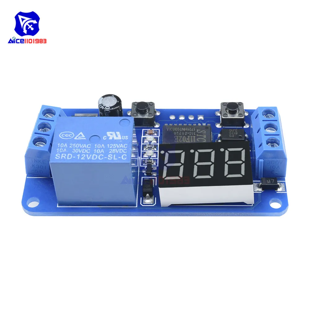 

DC 12V LED Display Digital Delay Timer Control Switch Module PLC Automation TOP Diy Kit Electronic PCB Board Module
