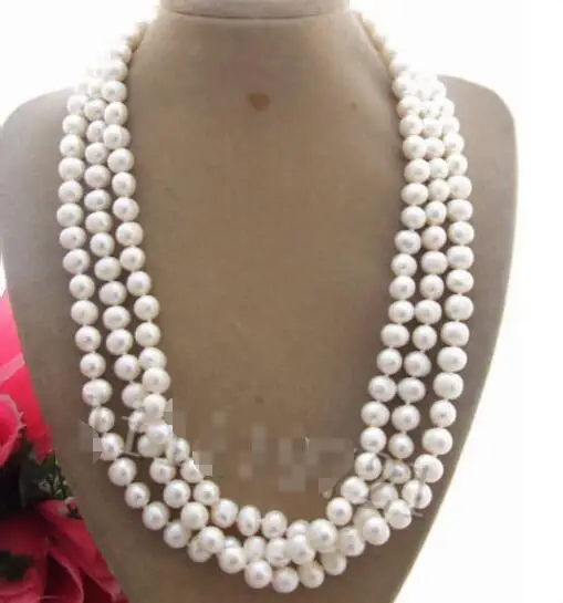 

Hot sale new Style >>>>>Beautiful 9-10mm white freshwater pearl necklace 60