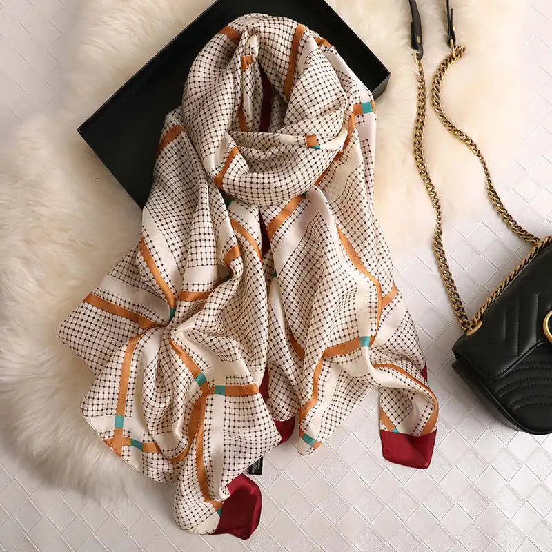 Летний натуральный шелковый шарф, женские шарфы с кисточками и принтом, длинные шали, накидка для пляжа, женский роскошный бренд хиджаб - Цвет: FZC-80 WINE