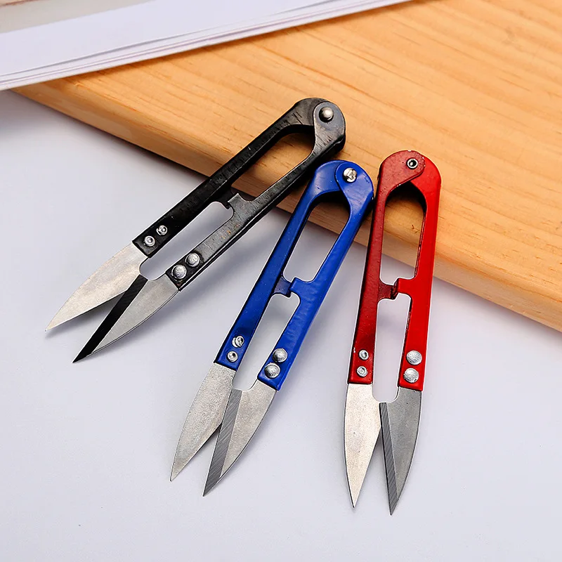 ZtDpLsd 1Pcs New Useful Stainless Steel Stitch U-Shape Use Scissors Cut Fishing Line Trimming Nipper Essential Cross Accessories