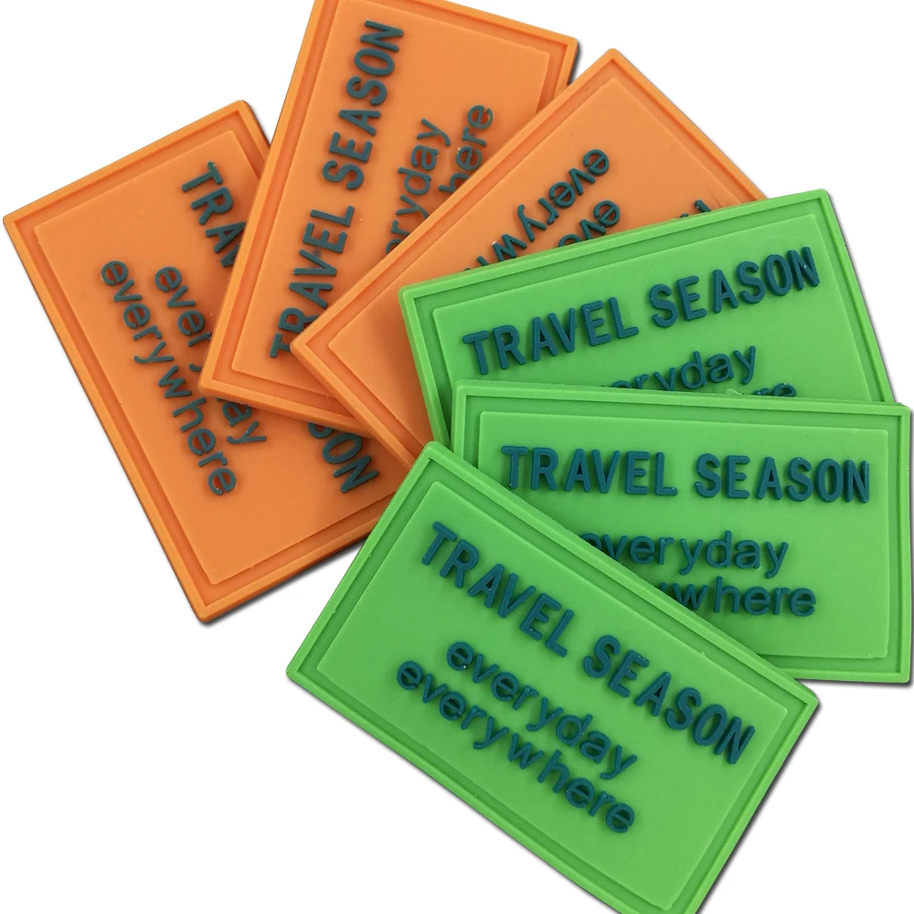 Hand made Rubber labels for clothing travel season free stlye luggage