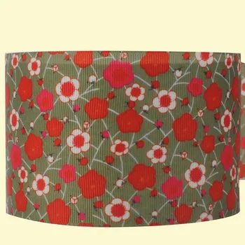 

3" inch 75 mm 7.5cm kapok flower free shipping printed grosgrain ribbons for gift decoration