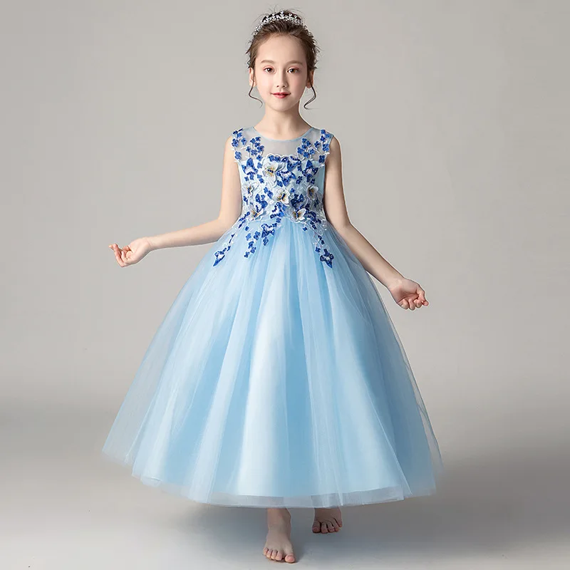 

It's YiiYa Flower Girl Dresses for Wedding Lace Applique Ball Gown O-Neck Tulle Kid Party Communion Dress Elegant 2019 CK2979