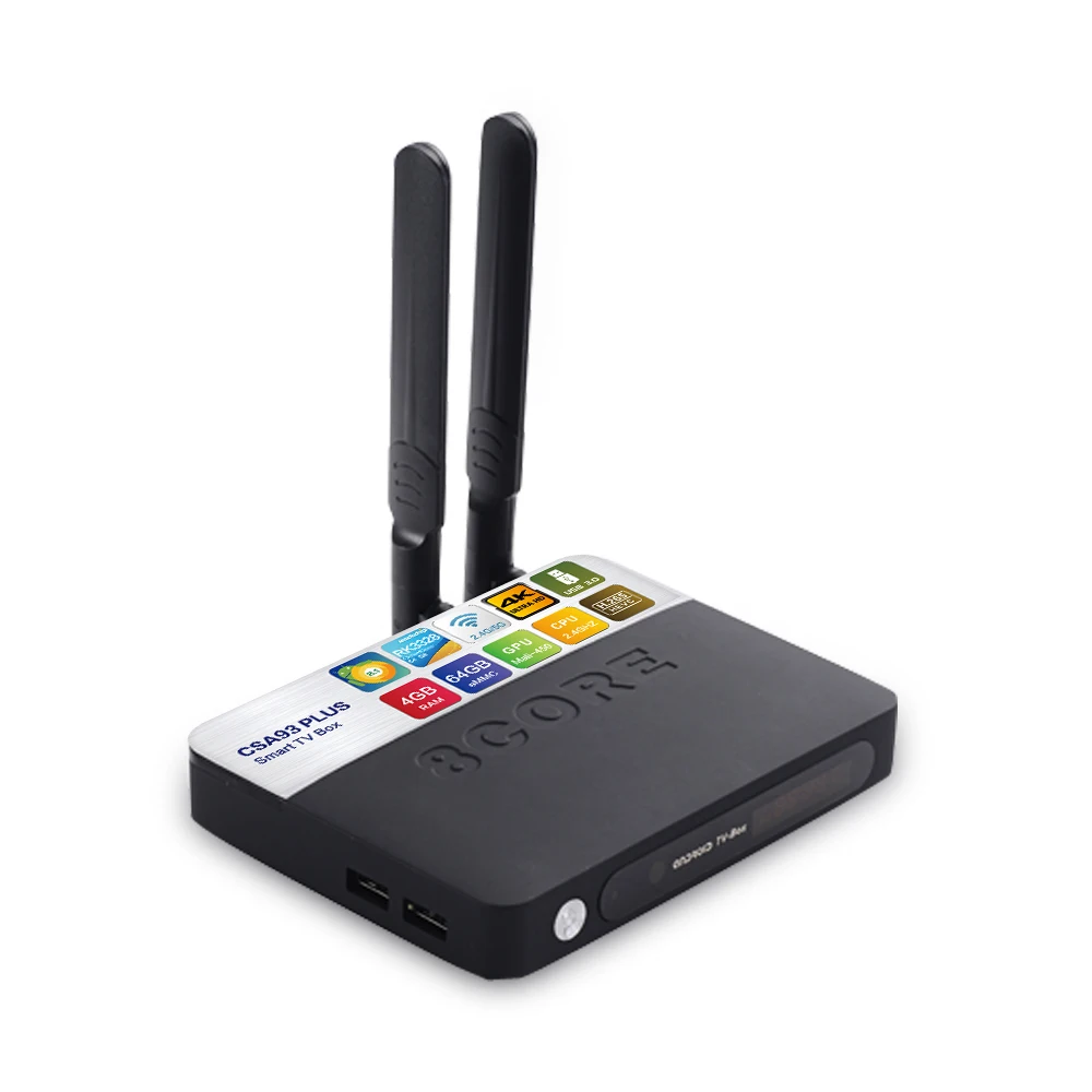 Android 8,1 CSA93 PLUS tv Box 2,4G+ 5G WiFi Bluetooth 4,0 4G ram 64G eMMC HDMI RK3328 четырехъядерный H.256 4 k UCD Google ТВ-приставка