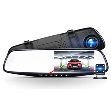 Voiture Dvr caméra Auto 4.3 pouces rétroviseur double lentille voiture DVR caméras Full HD 1080P DVRs enregistrateur Dash cam caméra corder(China)