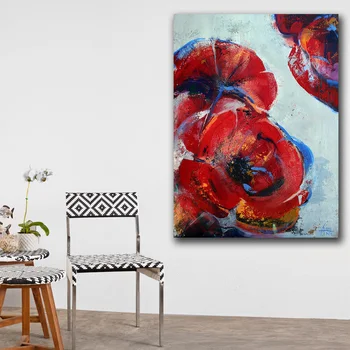 

Large Painting Abstract art Flowers-5 Canvas Painting For Living Room Home Decor Oil Painting On Canvas Wall Painting No Frame