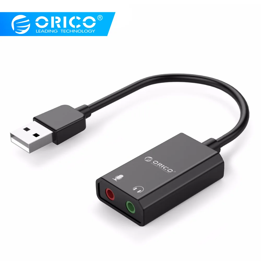 ORICO Портативная USB внешняя звуковая карта USB для наушников/микрофона интерфейс звуковая карта 10 см длина кабеля для Windows/Mac/Linux