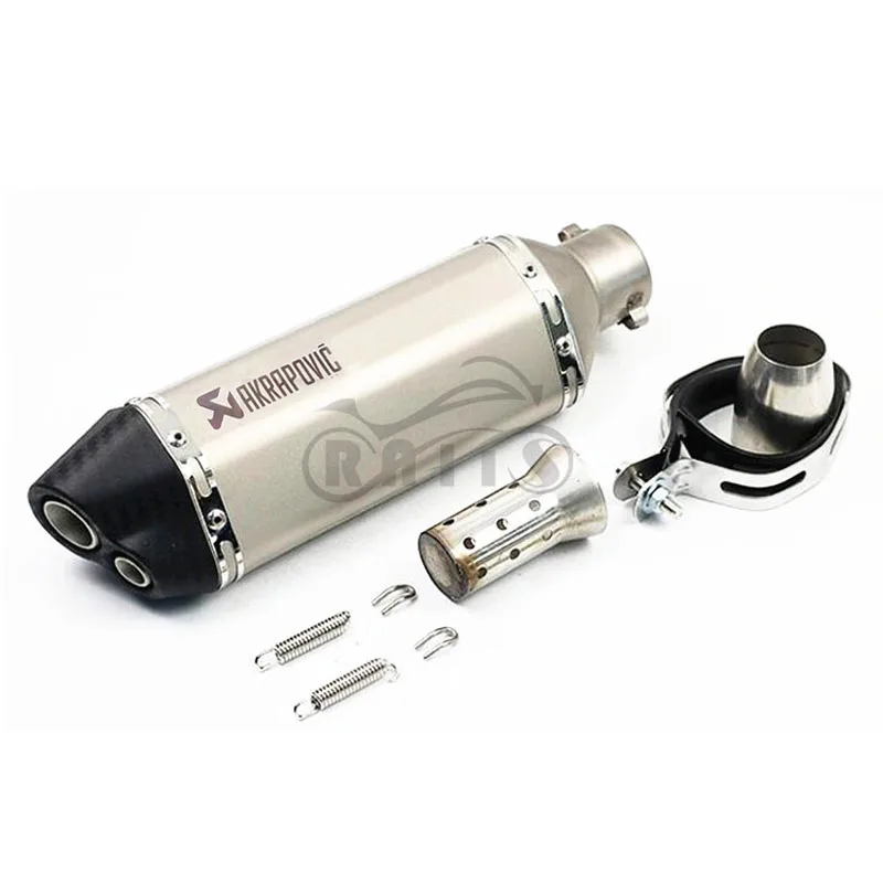 

cool Universal 36~51MM Motorcycle Akrapovic Exhaust Pipe With Muffler Moto Bike Pot Escape For Yamaha Honda KTM Kawasaki Slip-on