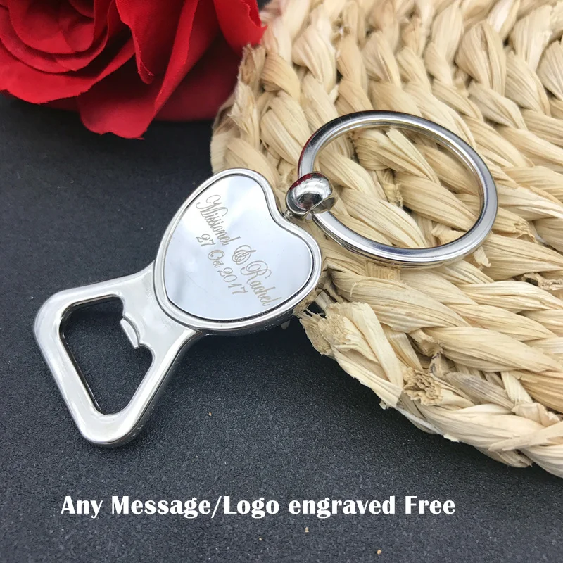 

Personalized wedding gifts for guests High quality Mirror face metal keychain ,each packing in Organza bag