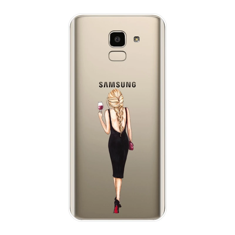 Задняя крышка из ТПУ для Samsung Galaxy J4 J6 J8 Plus 2018 J2 J5 J7 Prime J3 2015 2016 2017 черный мягкий