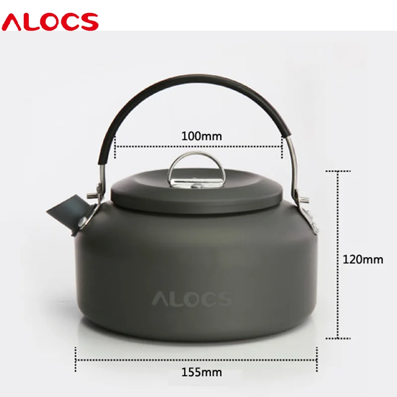 Alocs CW-K03 1.4L camping tetera de café tetera pote al aire libre gel de silicona mango con bolsa de malla
