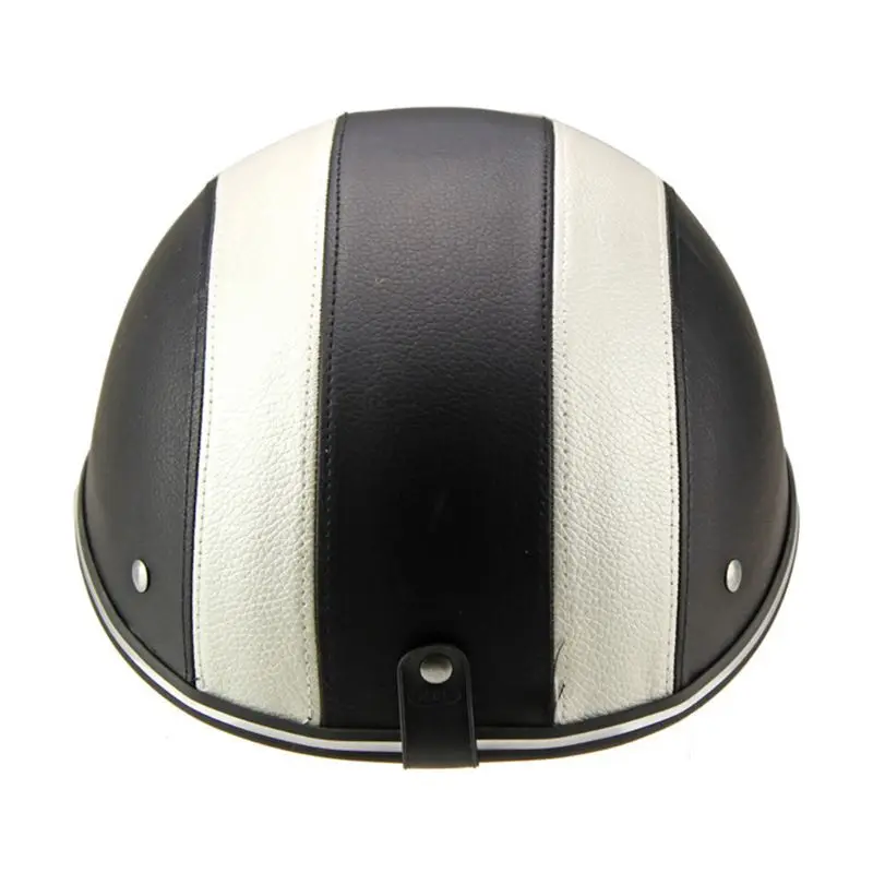 

1Pc PU Leather Motorcycle Open Half face Helmets Bicycle Scooter Helmet Baseball Cap Protective Helmets
