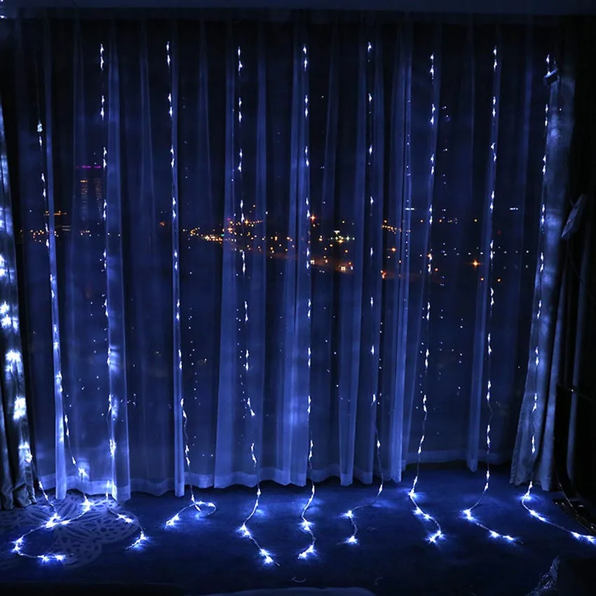 3x2M/3x3M/6x3M Waterproof LED Waterfall Icicle Curtain String Lights Party Holiday Christmas Light for Wedding Garden Decoration 3x2M/3x3M/6x3M Waterproof LED Waterfall Icicle Curtain String Lights Party Holiday Christmas Light for Wedding Garden Decoration