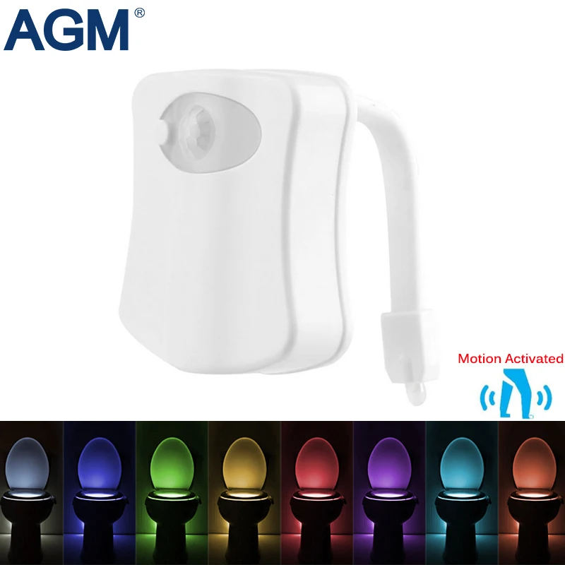 Buy 8 Colors Bathroom Smart Toilet LED Night Light