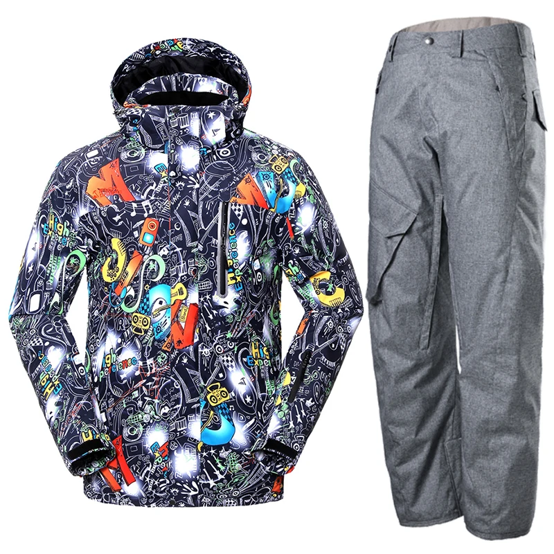 Brand Men Snowboard Jacket And Pant Snowboarding Suits Winter Ski Suit