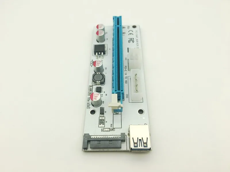 Новый Белый PCI E Riser 008 Express 1X 4x 8x 16x расширитель USB 008S адаптер карта SATA 15pin для