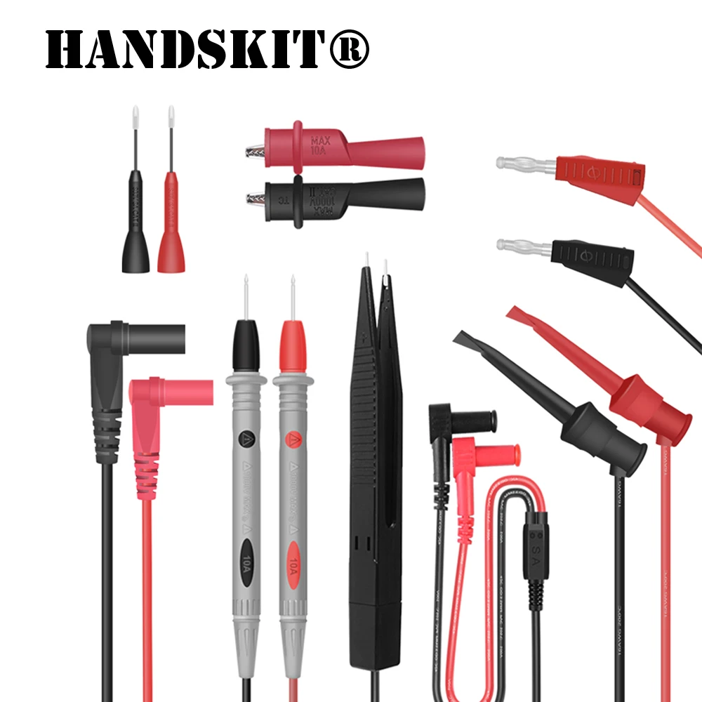 

Electrical Multimeter Test Leads Set with Alligator Clips Test Hook Test Probes Lead Professional Kit 1000V 10A CAT.II