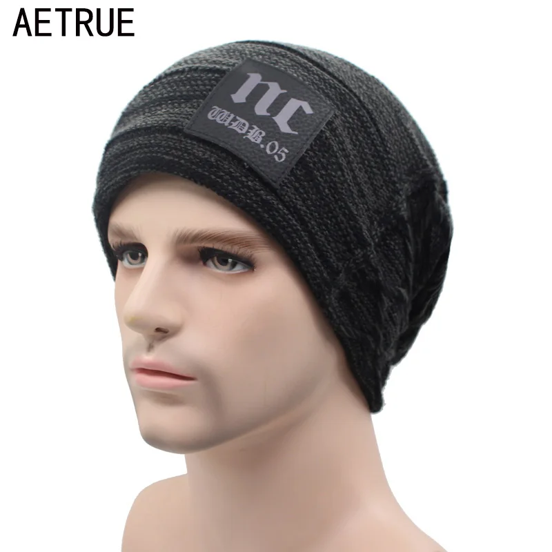 Бренд AETRUE, вязаная шапка, зимние шапочки, мужские шапки, маска Gorras Bonnet, Теплые Мешковатые Зимние головные уборы для мужчин и женщин, Skullies Beanies, шапки