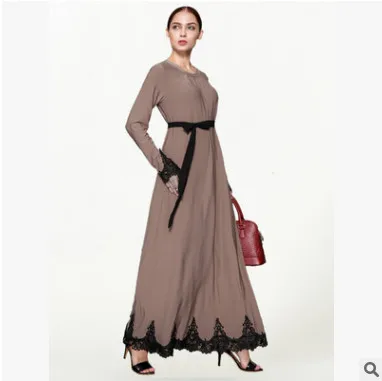 

2018 Muslim Dress Abaya Fashion Middle East Dubai Islamic Women Abaya Long Dresses Robe Female Embroidery Pleated Dress HJ442