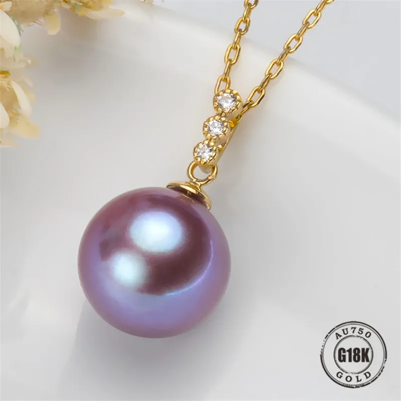 

DIY Accessories AU750 G18K Yellow Gold Pendant Jewelry Findings Blank Pendants Bracket Natural Pearl Cap Bracket