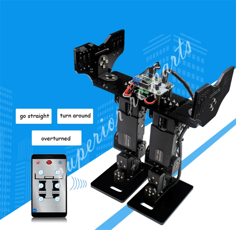 DIY 6 DOF Biped Walking Humanoid Robot Servo Bracket Mechanical Arm Gaming Educational