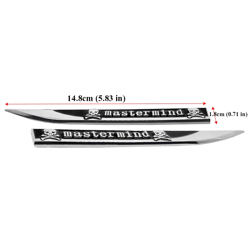 Car Side Fender Stickers for Mastermind Skull Logo Metal Blade Badge Emblem Decals for Land Rover Ferrari Renault Opel LADA BMW Car Side Fender Stickers for Mastermind Skull Logo Metal Blade Badge Emblem Decals for Land Rover Ferrari Renault Opel LADA BMW