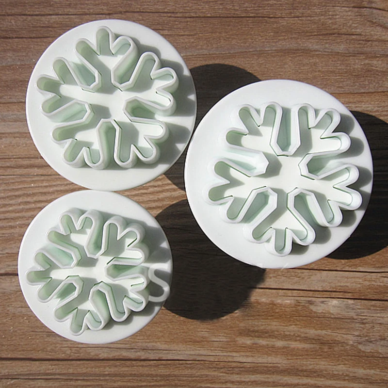 

3Pieces/Lot Snowflake Fondant Cake Cutter Decorating Baking Tools Sugarcraft Mold Home Kitchen Bakeware Cake Tools pasta mold