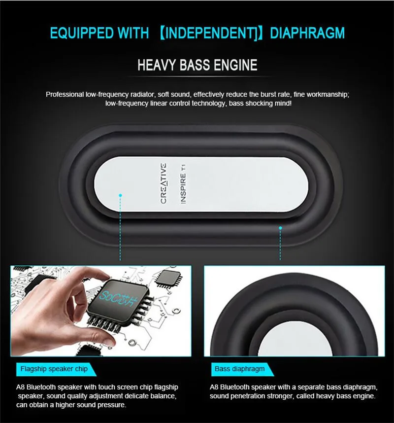 Bluetooth Speaker Wireless For iPhone Android MP3 Portable Audio Subwoofer Bass Speakers  Support 32G TF Card Mini Speaker09