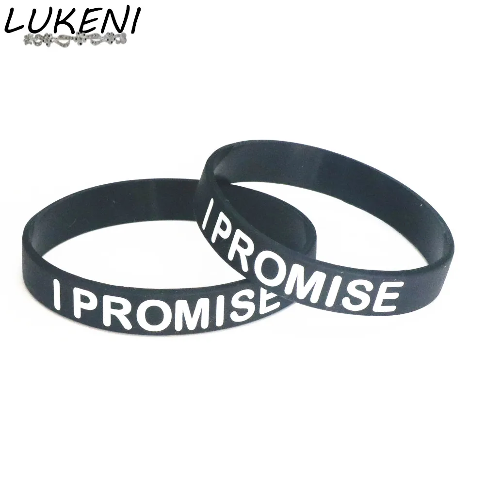1 шт. черный браслет с гравировкой из силиконовой резины|i promise|i promise braceletsilicone rubber