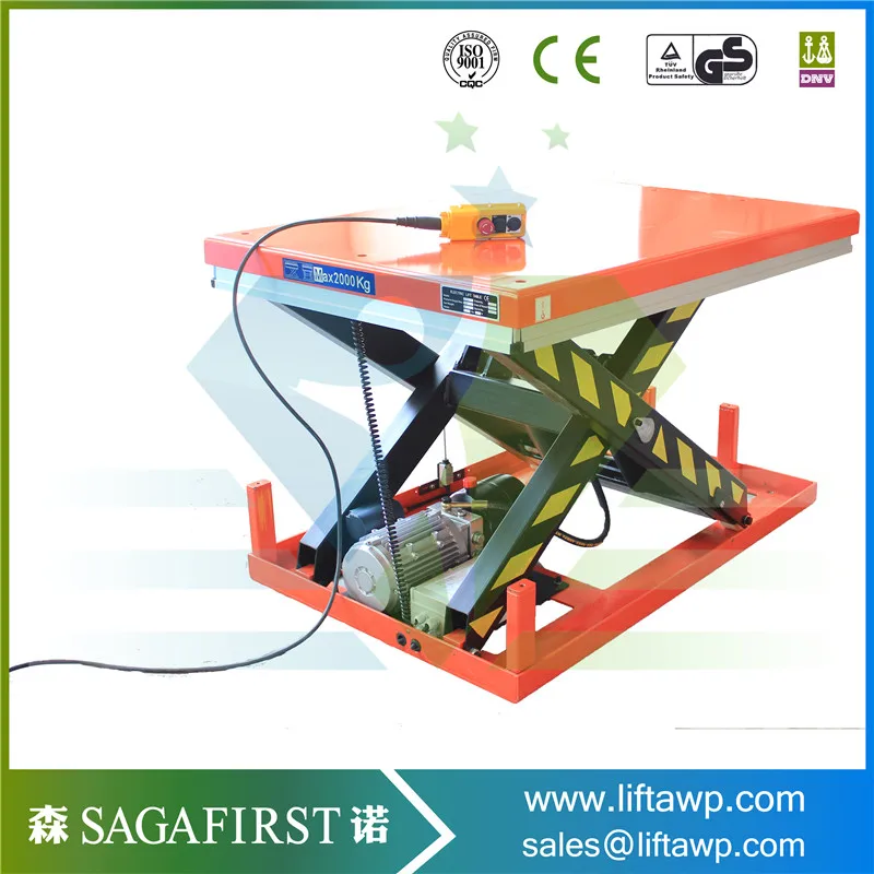 CE1ton electric static scissor lift platform table hydraulic scissor