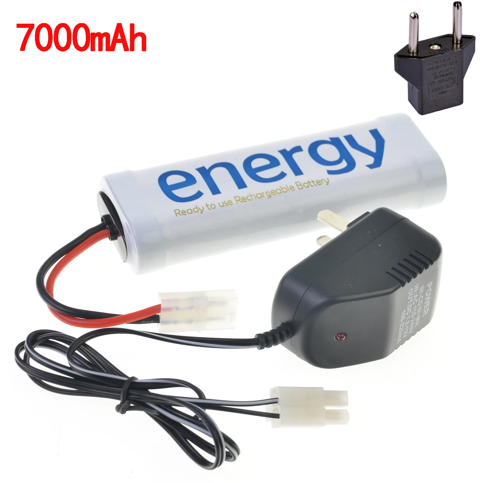 1x энергия 7,2 V 7000mAh Ni-MH аккумуляторная батарея белый+ зарядное устройство