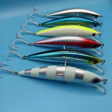 TSURINOYA 3PCS LOT Sinking Minnow hard Lure 40g 12cm 6colors depth 2m Hooks Artificial Hard Bait